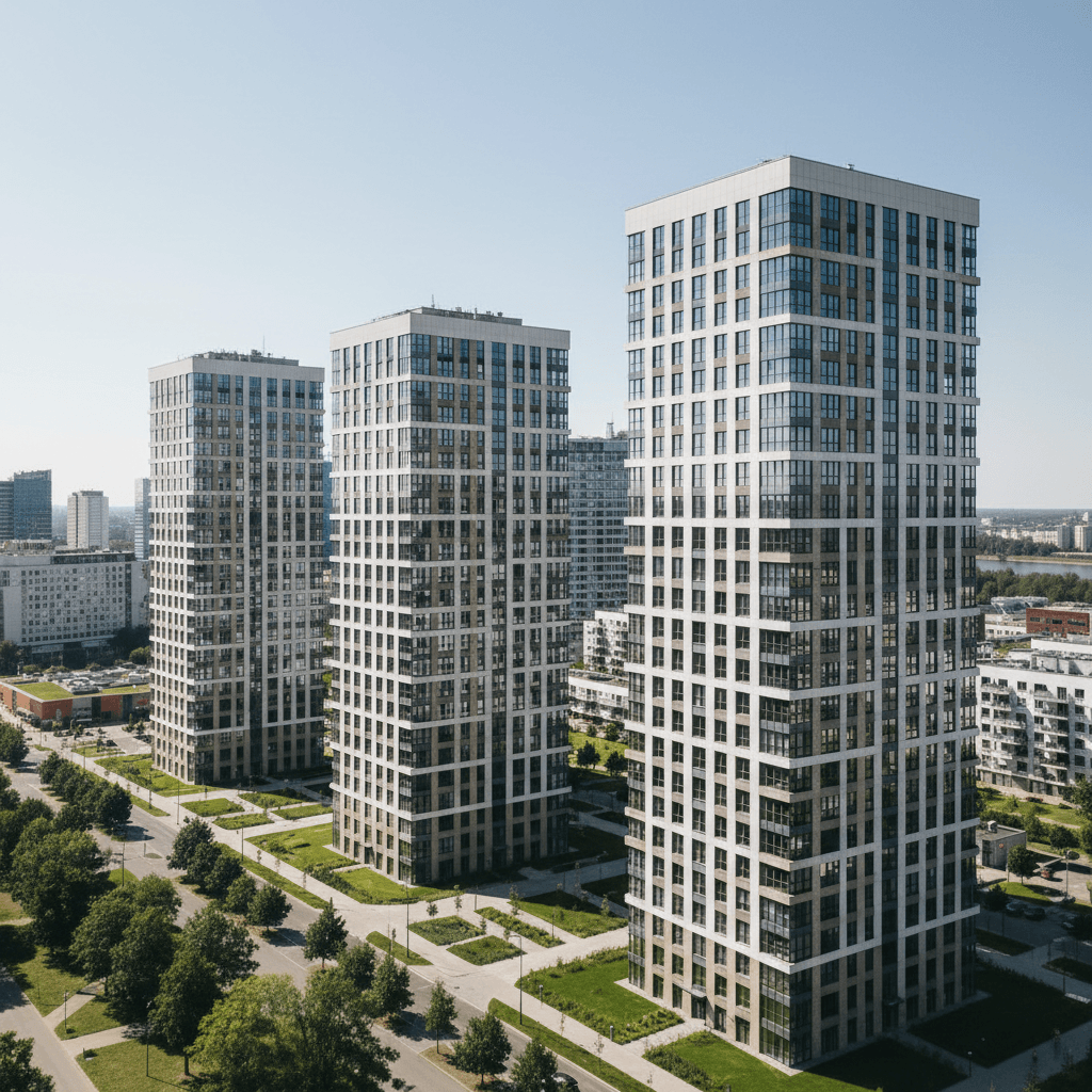 Residential apartment buildings in Warsaw Poland — buying property as a foreigner